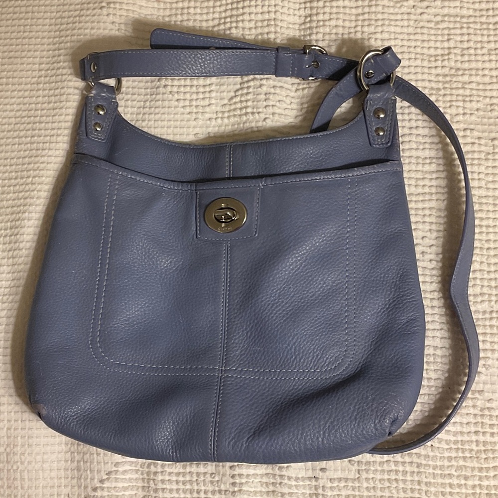 Coach Light Blue Leather Shoulder Bag